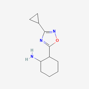 molecular formula C11H17N3O B1428952 2-(3-Cyclopropyl-1,2,4-oxadiazol-5-yl)cyclohexan-1-amine CAS No. 1344010-47-4