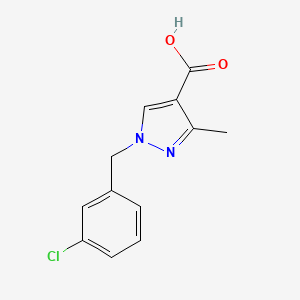 molecular formula C12H11ClN2O2 B1428956 1-[(3-chlorophenyl)methyl]-3-methyl-1H-pyrazole-4-carboxylic acid CAS No. 1376361-53-3