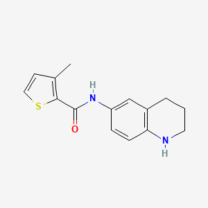 molecular formula C15H16N2OS B1428962 3-methyl-N-(1,2,3,4-tetrahydroquinolin-6-yl)thiophene-2-carboxamide CAS No. 1375474-52-4