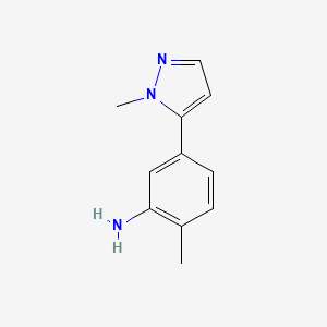 molecular formula C11H13N3 B1428977 2-甲基-5-(1-甲基-1H-吡唑-5-基)苯胺 CAS No. 1340579-27-2