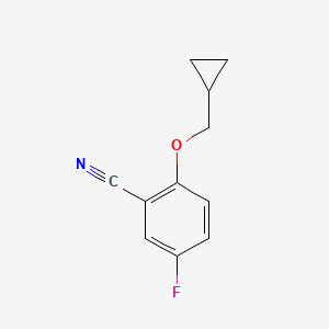 molecular formula C11H10FNO B1428990 2-(环丙基甲氧基)-5-氟苯甲腈 CAS No. 1342025-16-4