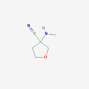 molecular formula C6H10N2O B1428993 3-(甲基氨基)氧杂环丙烷-3-腈 CAS No. 1342898-74-1