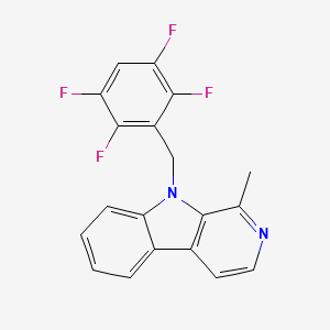 molecular formula C19H12F4N2 B14289987 1-Methyl-9-[(2,3,5,6-tetrafluorophenyl)methyl]-9H-beta-carboline CAS No. 116477-46-4