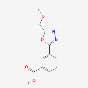 molecular formula C11H10N2O4 B1429005 3-[5-(Methoxymethyl)-1,3,4-oxadiazol-2-yl]benzoic acid CAS No. 1432678-74-4