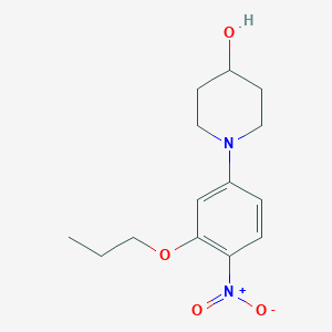 molecular formula C14H20N2O4 B1429012 1-(4-硝基-3-丙氧基苯基)哌啶-4-醇 CAS No. 1409764-52-8