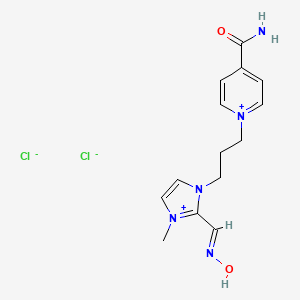 4-(Aminocarbonyl)-1-(3-(2-(hydroxyimino)methyl-3-methyl-1H-imidazolium-1-yl)propyl)pyridinium dichloride