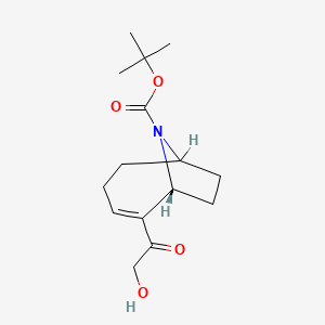 9-Azabicyclo(4.2.1)non-2-ene-9-carboxylic acid, 2-(hydroxyacetyl)-, 1,1-dimethylethyl ester, (1R)-