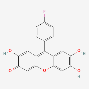 molecular formula C19H11FO5 B14290185 9-(4-Fluorophenyl)-2,6,7-trihydroxy-3H-xanthen-3-one CAS No. 129880-61-1