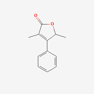 molecular formula C12H12O2 B14290453 3,5-Dimethyl-4-phenylfuran-2(5H)-one CAS No. 119590-52-2