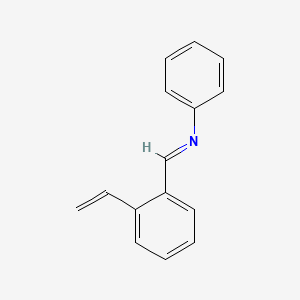 molecular formula C15H13N B14290455 (E)-1-(2-Ethenylphenyl)-N-phenylmethanimine CAS No. 128371-20-0