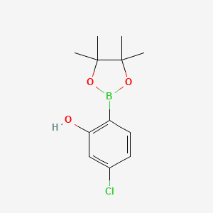 molecular formula C12H16BClO3 B1429046 5-Chloro-2-(4,4,5,5-tetramethyl-1,3,2-dioxaborolan-2-YL)phenol CAS No. 1377503-12-2
