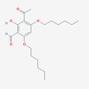 molecular formula C21H32O5 B14290496 3-Acetyl-4,6-bis(hexyloxy)-2-hydroxybenzaldehyde CAS No. 113502-89-9