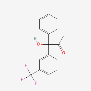 molecular formula C16H13F3O2 B14290522 1-Hydroxy-1-phenyl-1-[3-(trifluoromethyl)phenyl]propan-2-one CAS No. 114088-60-7