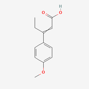 molecular formula C12H14O3 B1429055 3-(4-Methoxyphenyl)pent-2-enoic acid CAS No. 21758-10-1