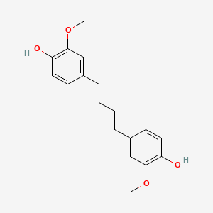 molecular formula C18H22O4 B14290684 4-(4-(4-Hydroxy-3-methoxyphenyl)butyl)-2-methoxyphenol CAS No. 119189-41-2