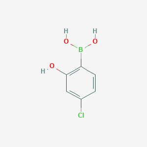 molecular formula C6H6BClO3 B1429069 4-氯-2-羟基苯硼酸 CAS No. 1238196-66-1