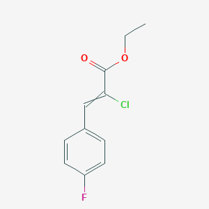 molecular formula C11H10ClFO2 B14290736 Ethyl 2-chloro-3-(4-fluorophenyl)prop-2-enoate CAS No. 119346-71-3