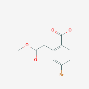 molecular formula C11H11BrO4 B1429079 Methyl 4-bromo-2-(2-methoxy-2-oxoethyl)benzoate CAS No. 1403483-70-4