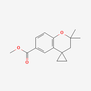 molecular formula C15H18O3 B1429080 Methyl 2,2-dimethylspiro[chroman-4,1'-cyclopropane]-6-carboxylate CAS No. 1350761-55-5