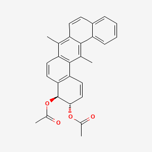 molecular formula C28H24O4 B14290898 Ibenz(a,j)anthracene-3,4-diol, 3,4-dihydro-7,14-dimethyl-, diacetate, trans- CAS No. 114350-59-3