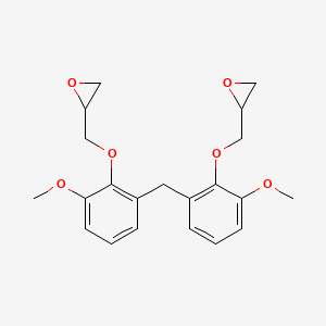 molecular formula C21H24O6 B14290935 2,2'-{Methylenebis[(6-methoxy-2,1-phenylene)oxymethylene]}bis(oxirane) CAS No. 113573-34-5