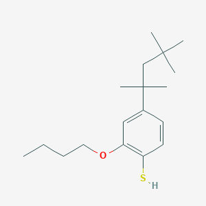 molecular formula C18H30OS B14290936 2-Butoxy-4-(2,4,4-trimethylpentan-2-yl)benzene-1-thiol CAS No. 113400-64-9