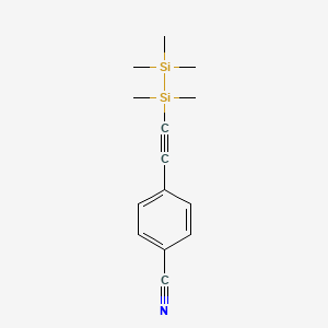 4-[(Pentamethyldisilanyl)ethynyl]benzonitrile