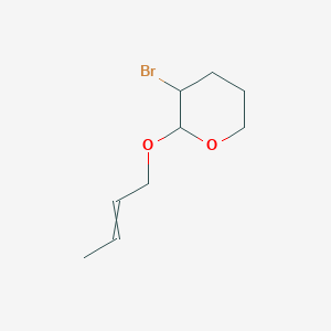 molecular formula C9H15BrO2 B14290997 3-Bromo-2-[(but-2-en-1-yl)oxy]oxane CAS No. 121693-20-7