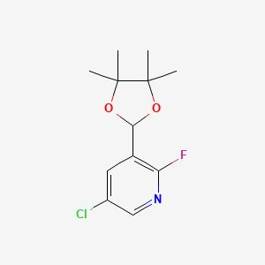 molecular formula C12H15ClFNO2 B1429101 5-Chloro-2-fluoro-3-(4,4,5,5-tetramethyl-1,3-dioxolan-2-yl)pyridine CAS No. 1383446-21-6