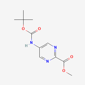 molecular formula C11H15N3O4 B1429102 5-((叔丁氧羰基)氨基)嘧啶-2-甲酸甲酯 CAS No. 1383802-16-1