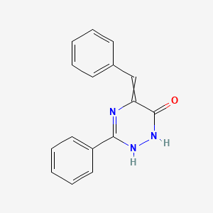 molecular formula C16H13N3O B14291036 1,2,4-Triazin-6(1H)-one, 2,5-dihydro-3-phenyl-5-(phenylmethylene)- CAS No. 116247-46-2