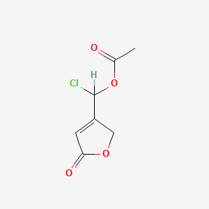 molecular formula C7H7ClO4 B14291072 (chloro(5-oxo-2h-furan-3-yl)methyl) Acetate CAS No. 125973-98-0