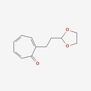 molecular formula C12H14O3 B14291088 2-[2-(1,3-Dioxolan-2-yl)ethyl]cyclohepta-2,4,6-trien-1-one CAS No. 115912-59-9