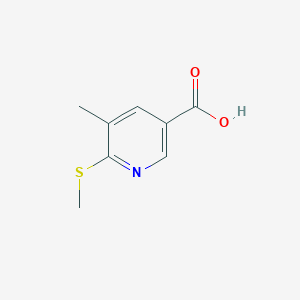 molecular formula C8H9NO2S B1429113 5-Methyl-6-methylsulfanyl-nicotinic acid CAS No. 1355226-55-9