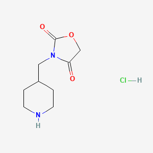 molecular formula C9H15ClN2O3 B1429117 3-(Piperidin-4-ylmethyl)oxazolidine-2,4-dione hydrochloride CAS No. 863286-97-9