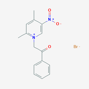 molecular formula C15H15BrN2O3 B14291172 2,4-Dimethyl-5-nitro-1-(2-oxo-2-phenylethyl)pyridin-1-ium bromide CAS No. 113614-00-9