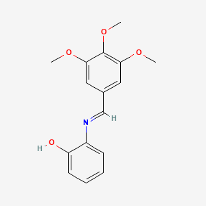 molecular formula C16H17NO4 B14291173 2-{(E)-[(3,4,5-Trimethoxyphenyl)methylidene]amino}phenol CAS No. 114365-75-2