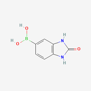 molecular formula C7H7BN2O3 B1429118 Boronic acid, B-(2,3-dihydro-2-oxo-1H-benzimidazol-5-yl)- CAS No. 1194483-04-9