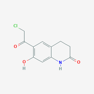 2(1H)-Quinolinone, 6-(chloroacetyl)-3,4-dihydro-7-hydroxy-