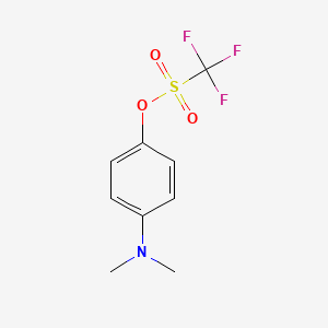 molecular formula C9H10F3NO3S B14291256 Methanesulfonic acid, trifluoro-, 4-(dimethylamino)phenyl ester CAS No. 125213-42-5