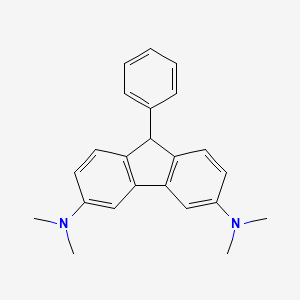 molecular formula C23H24N2 B14291320 N~3~,N~3~,N~6~,N~6~-Tetramethyl-9-phenyl-9H-fluorene-3,6-diamine CAS No. 114315-43-4