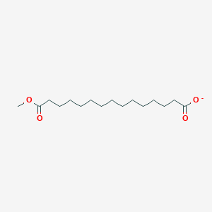 molecular formula C16H29O4- B14291378 15-Methoxy-15-oxopentadecanoate CAS No. 116311-04-7