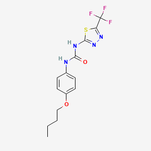 molecular formula C14H15F3N4O2S B14291407 n-(4-Butoxyphenyl)-n'-[5-(trifluoromethyl)-1,3,4-thiadiazol-2-yl]urea CAS No. 117221-96-2