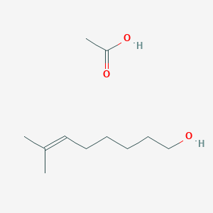 molecular formula C11H22O3 B14291413 Acetic acid;7-methyloct-6-en-1-ol CAS No. 126274-82-6