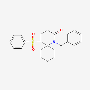 molecular formula C23H27NO3S B14291440 5-(Benzenesulfonyl)-1-benzyl-1-azaspiro[5.5]undecan-2-one CAS No. 117309-98-5