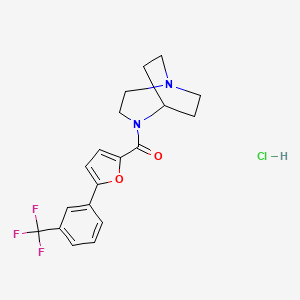 molecular formula C19H20ClF3N2O2 B1429145 1,4-二氮杂双环[3.2.2]壬-4-基[5-[3-(三氟甲基)苯基]-2-呋喃基]甲酮盐酸盐 CAS No. 753499-14-8