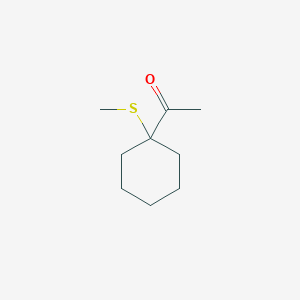 molecular formula C9H16OS B14291494 1-[1-(Methylsulfanyl)cyclohexyl]ethan-1-one CAS No. 112383-63-8