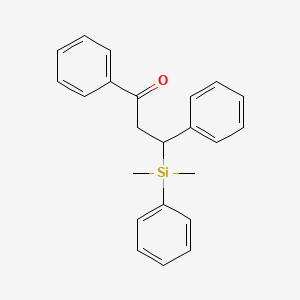 1-Propanone, 3-(dimethylphenylsilyl)-1,3-diphenyl-