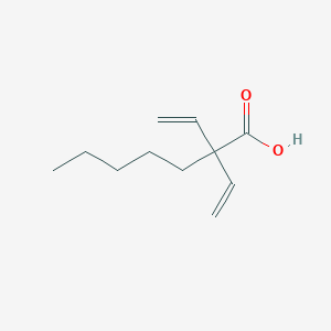 molecular formula C11H18O2 B14291557 2,2-Diethenylheptanoic acid CAS No. 114519-98-1