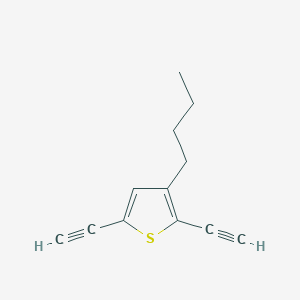 molecular formula C12H12S B14291575 3-Butyl-2,5-diethynylthiophene CAS No. 116954-14-4